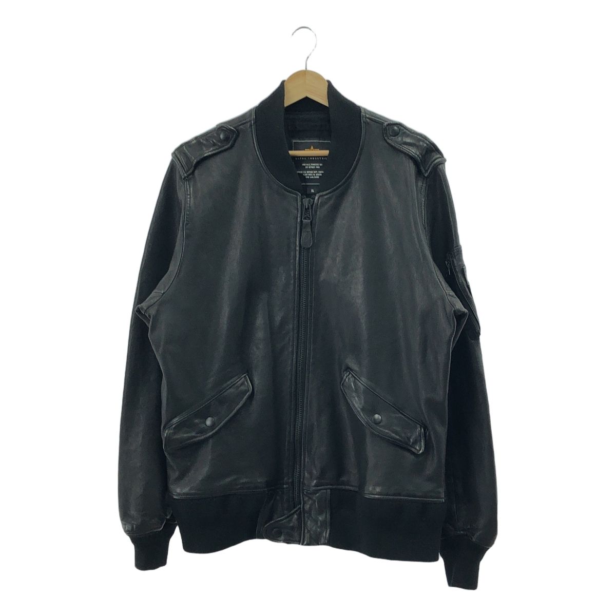 ALPHA INDUSTRIES / アルファインダストリーズ | L-2B シープレザー フライト ジャケット | XL | ブラック | メンズ ALPHA INDUSTRIES / アルファインダストリーズ | L-2B シープレザー