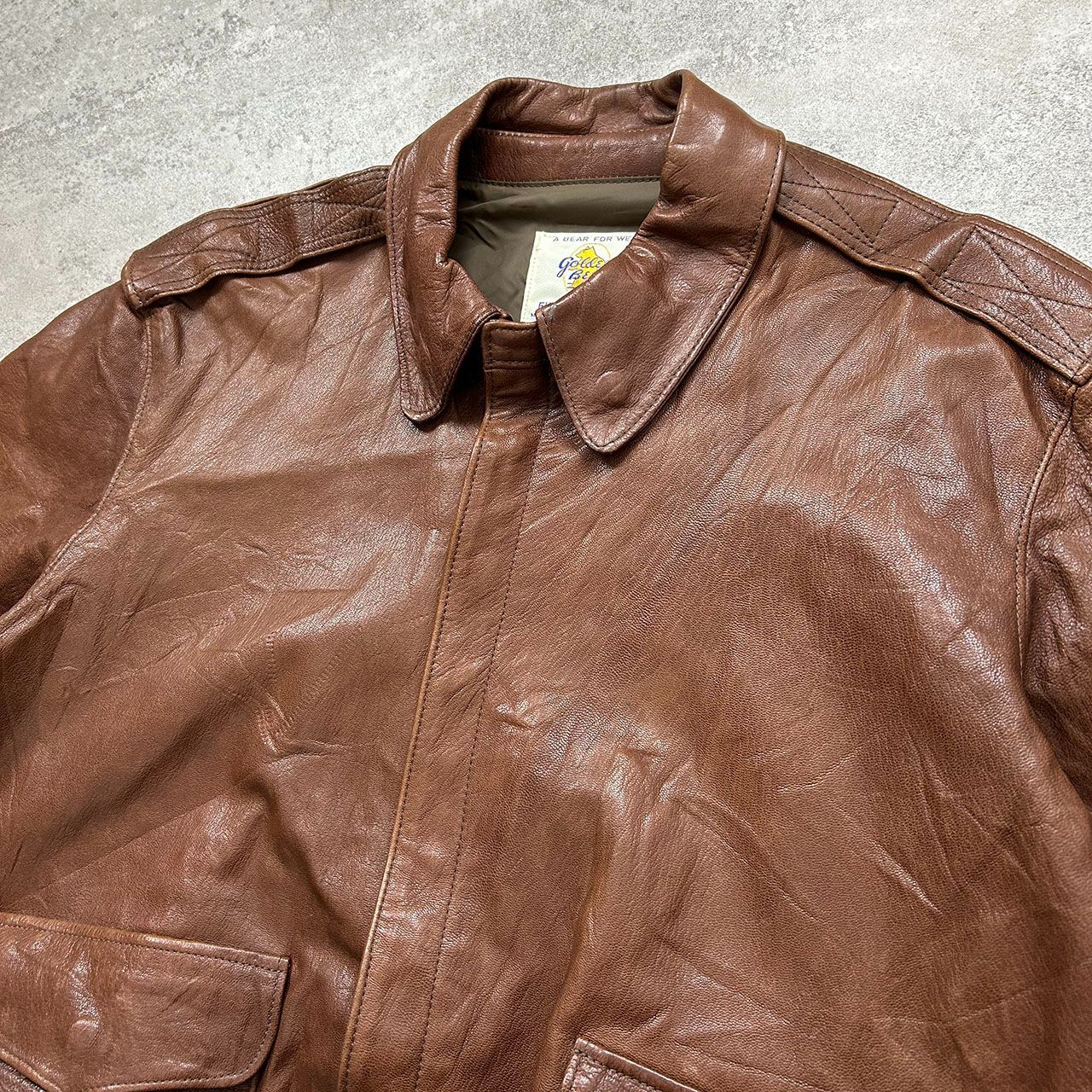 80s ゴールデンベア A2 レザージャケット サイズ 46 ロング アメリカ製