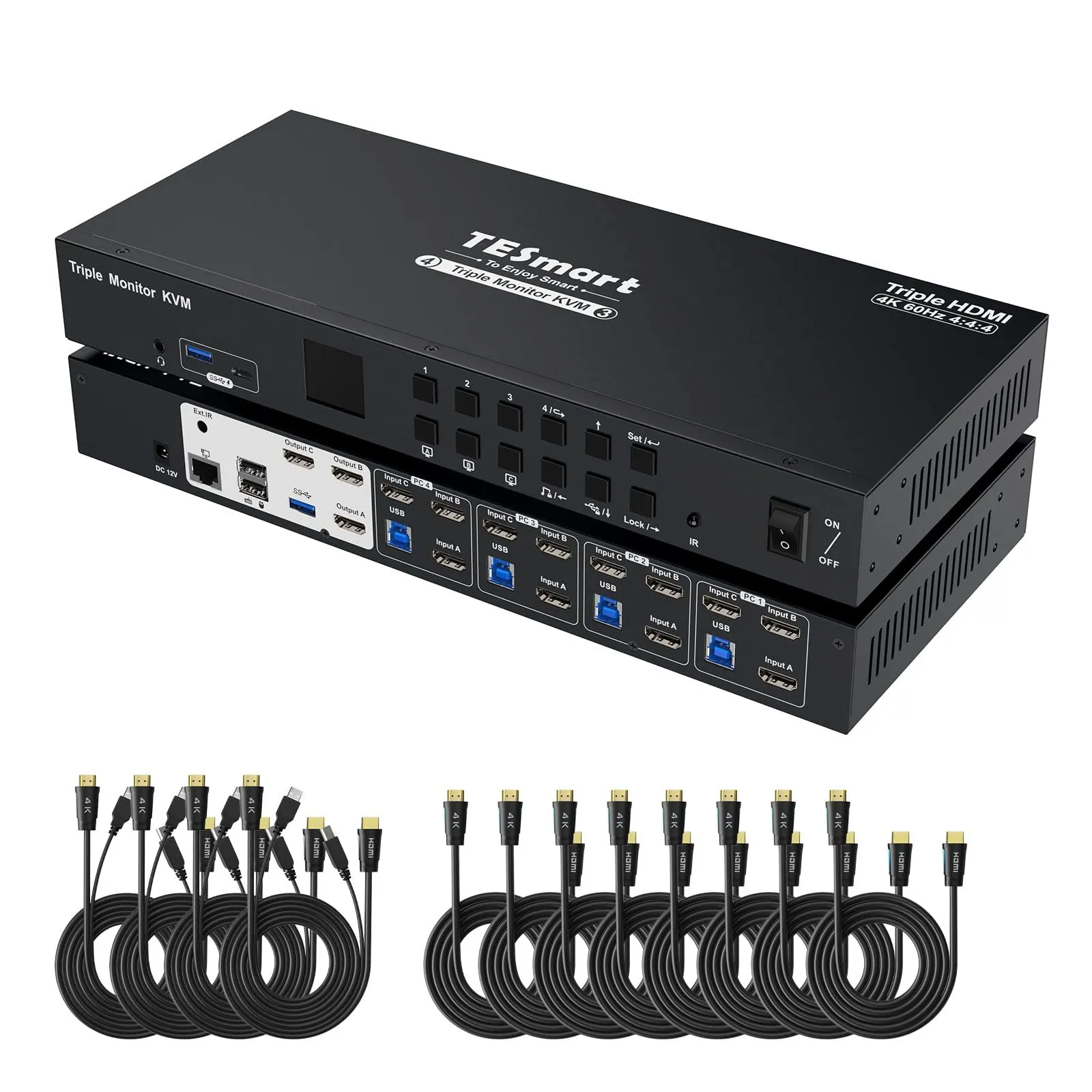 TESmart HDMI マトリックス 4入力4出力 PAP機能 切り替え器 HDMI