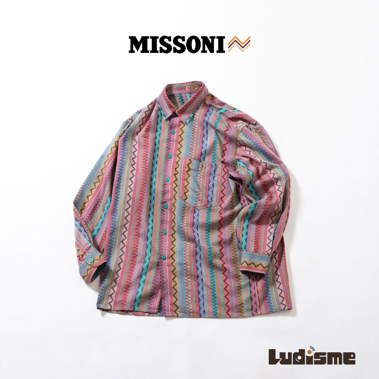 MISSONI ミッソーニ  長袖ニット 良好   マルチカラー  レディース  総柄 花柄 トップス Vネック イタリア製 MISSONI ミッソーニ 長袖ニット 良好 マルチカラー レディース