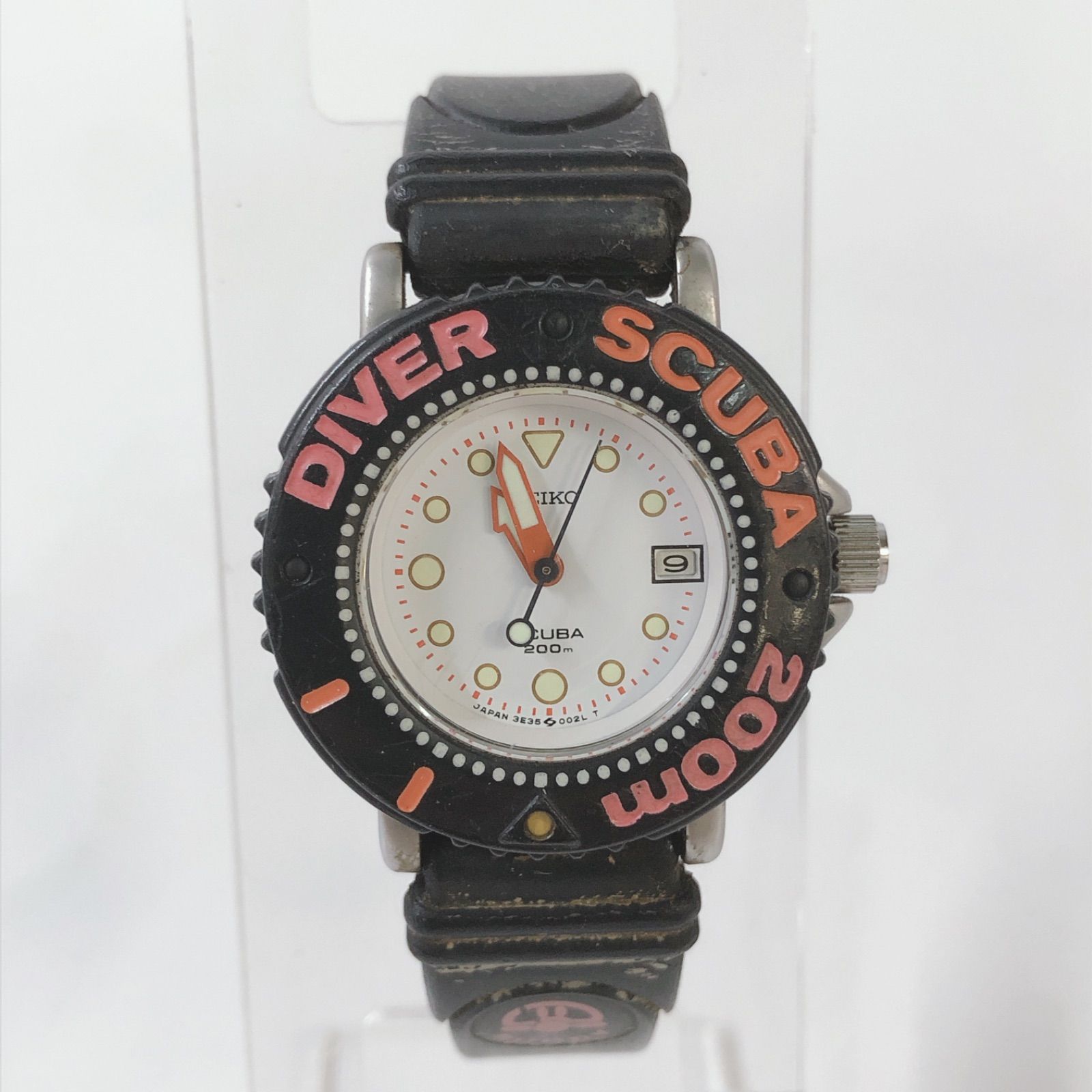 セイコー SEIKO SCUBA DIVER 200m デイト クォーツ腕時計 3E35-002C 