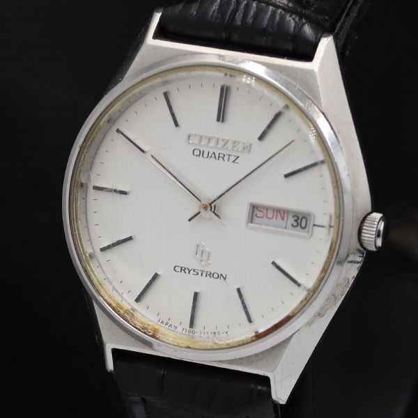 稼働品 CITIZEN クリストロン デイデイト スクエア 腕時計