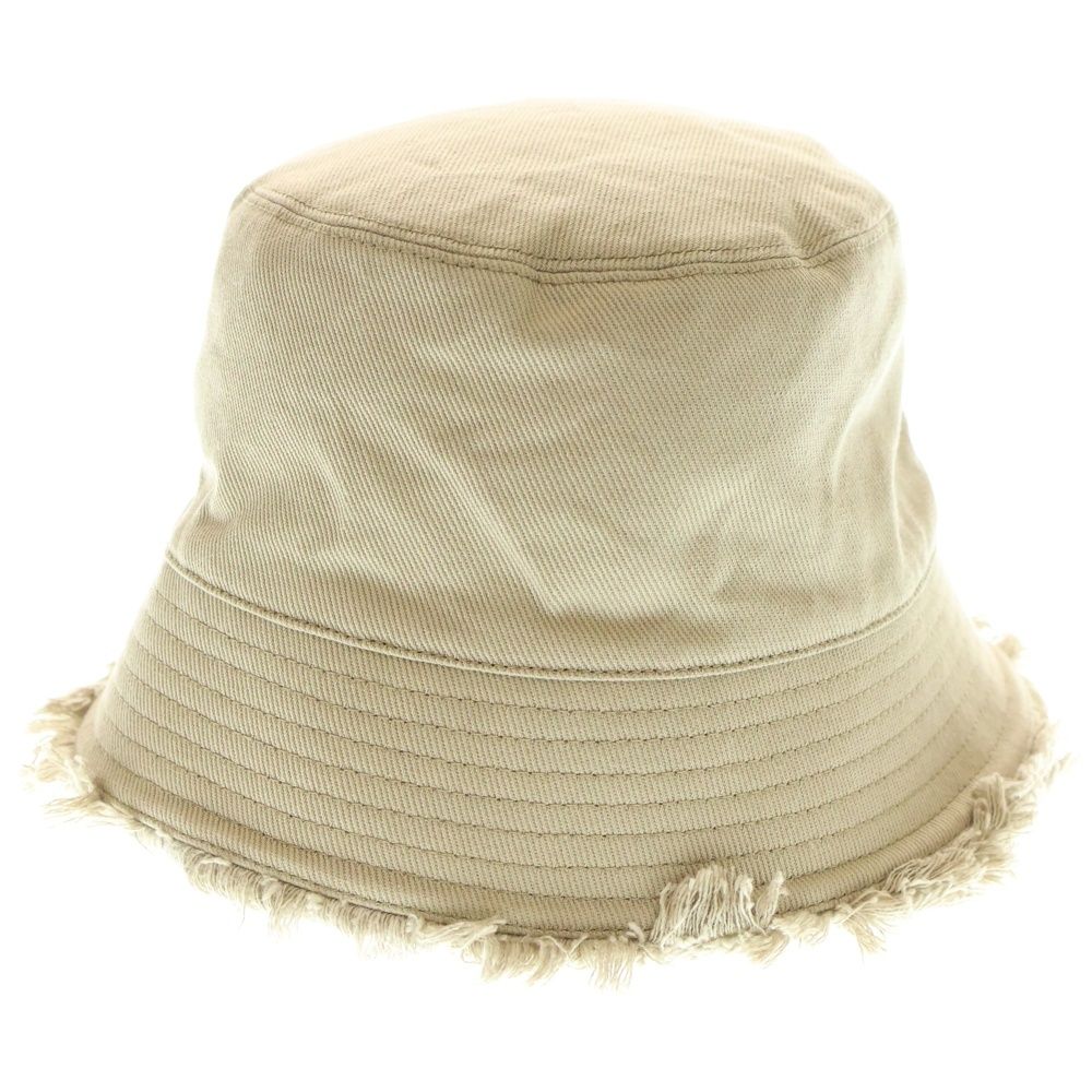 PRADA プラダ 23SS ロゴ刺繍 フリンジバケットハット ベージュ 1HC137 2CXJ