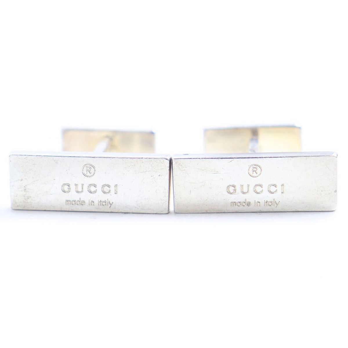 良品◇GUCCI グッチ ロゴ刻印 Ag925 カフスボタン/カフリンクス 
