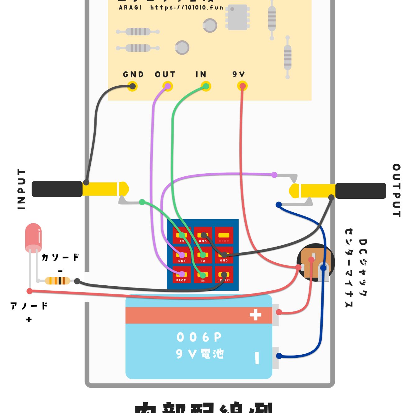 Fuzz Faceクローン 基板モジュール完動品 BC108B NPNトランジスタ版