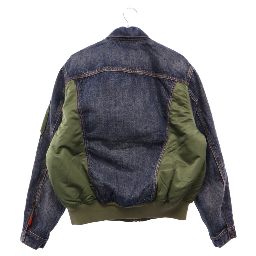 【LEVI'S】 リーバイス ハイブリッド ma-1 トラッカージャケット S リーバイスからトラッカーとボンバーのハイブリッドした「MA-1