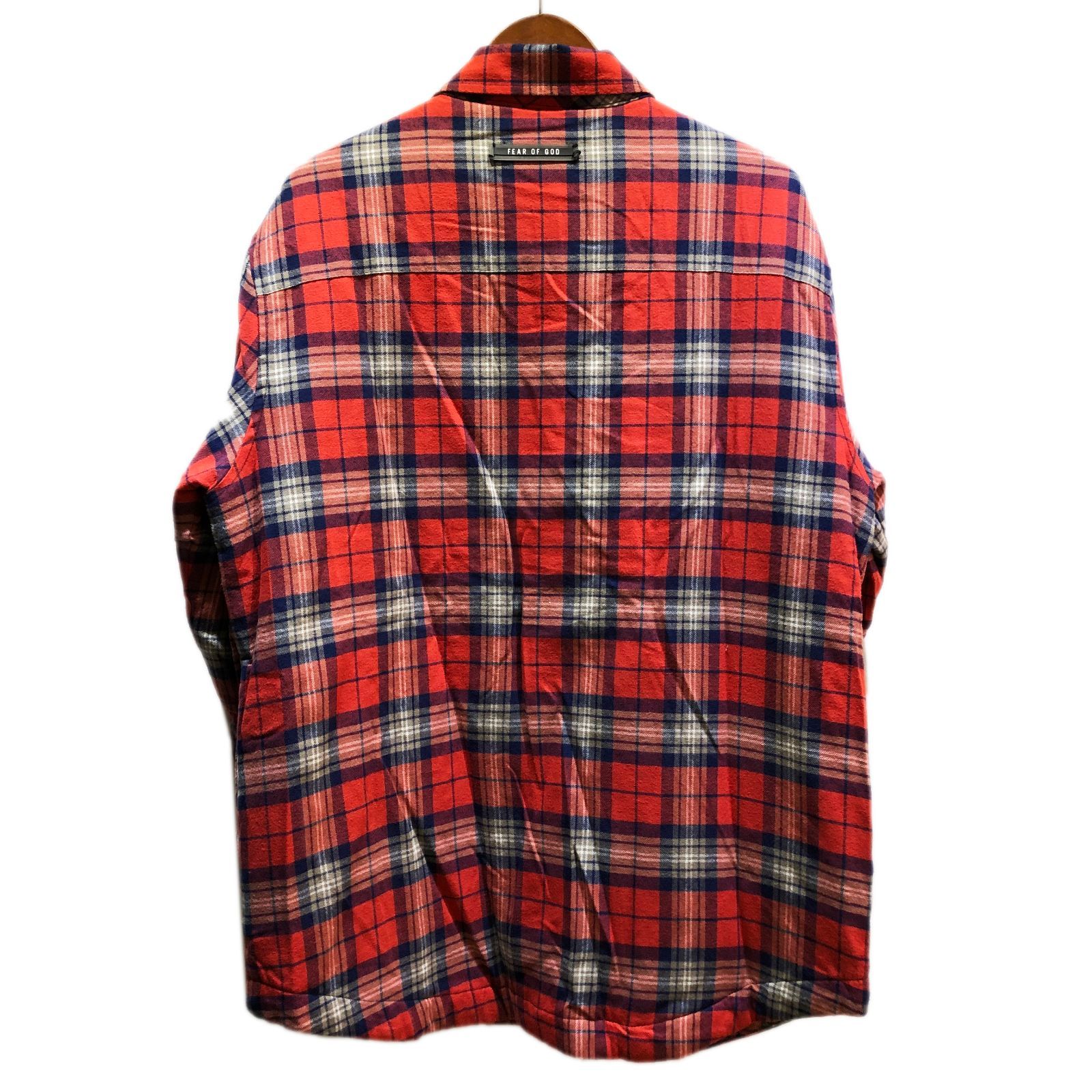 FEAR OF GOD FOG フィアオブゴッド SIXTH COLLECTION FLANNEL SHIRT JACK 中綿入りオーバーサイズチェック シャツ レッド フランネルシャツ 6S19-4005 F18-9NY - メルカリ