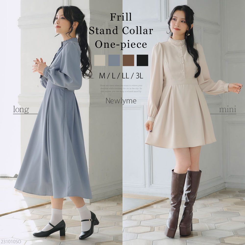 10/10まで値下げ！夢展望　ミニ丈ワンピース　チャーム付き　ブラック　6L Tiny】胸元開き角襟セットアップ – レディースファッション通販