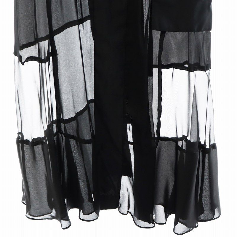 サカイ sacai フレアスカート ロング丈 シースルー シアー
