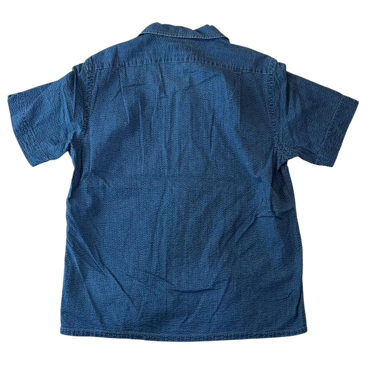 00s POLO RALPH LAUREN INDIGO OPEN COLLER S/S SHIRT ポロ