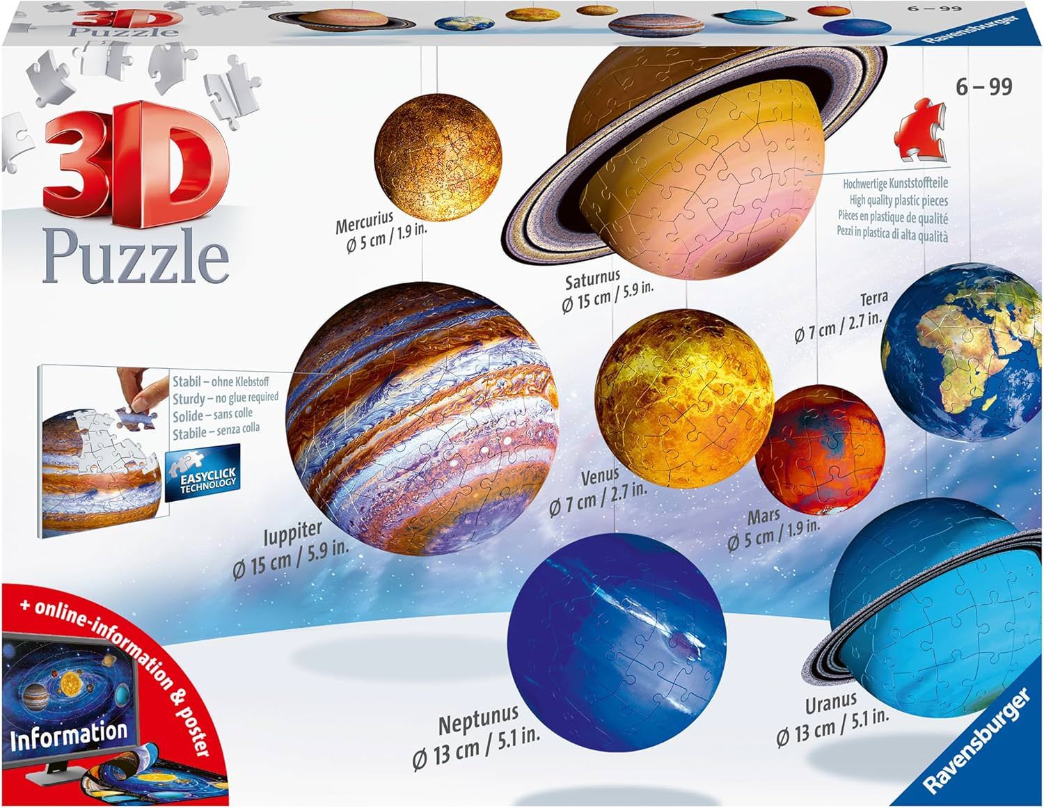 3Dパズル ソーラーバーガー ソーラーシステム ラベンスバーガー 太陽系8個の惑星パズルセット 宇宙神秘精巧再現 並行輸入品