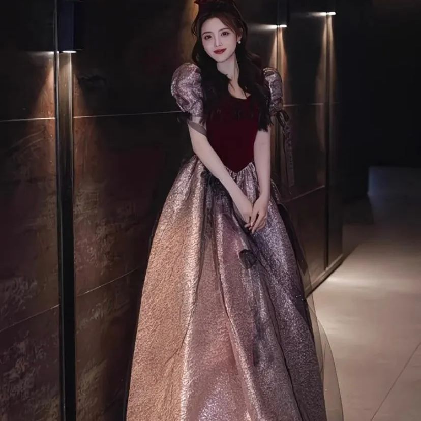 ドレス レディース ロングドレス 2025 晩礼服 エレガント 小衆デザイン フレンチ風 成人式 パーティー 発表会 演奏会 ステージ衣装 年会 MAAHADDERANG_COM