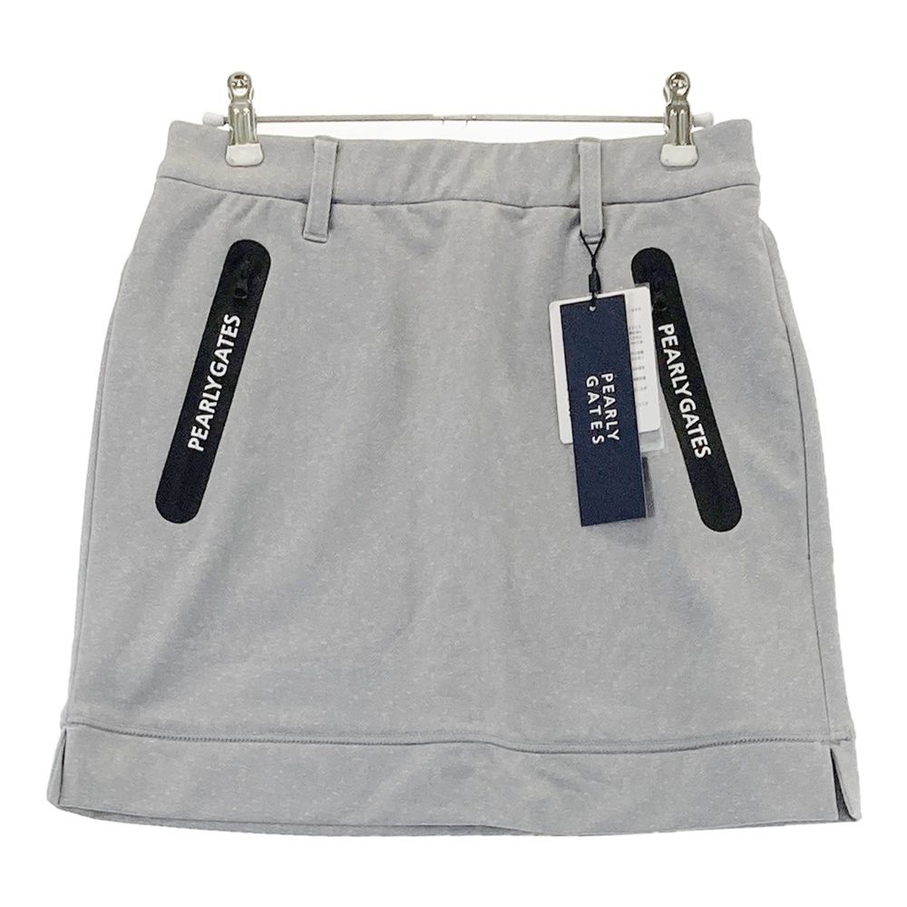 サイズ 0 PEARLY GATES パーリーゲイツ 055-2234116 裏起毛 ストレッチスカート ヘリンボーン柄 グレー系 240101535130 ゴルフウェア レディース ストスト