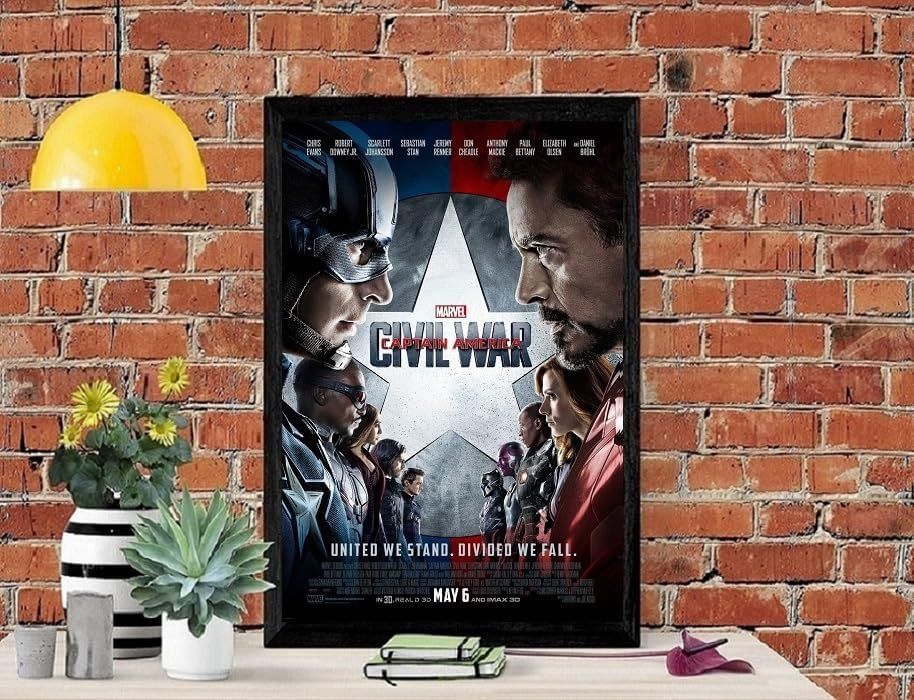 フレーム付-黒-】 映画ポスター キャプテンアメリカ シビル