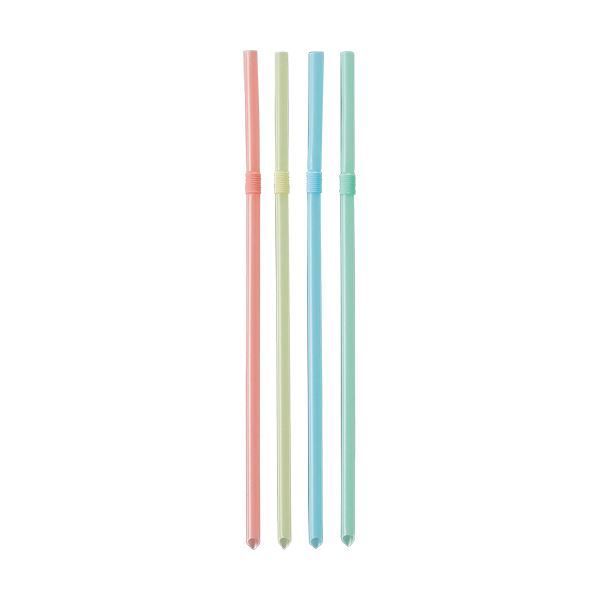 まとめ アートナップ ミニ 曲がるストロー 4色アソート AL-140 1パック 80本