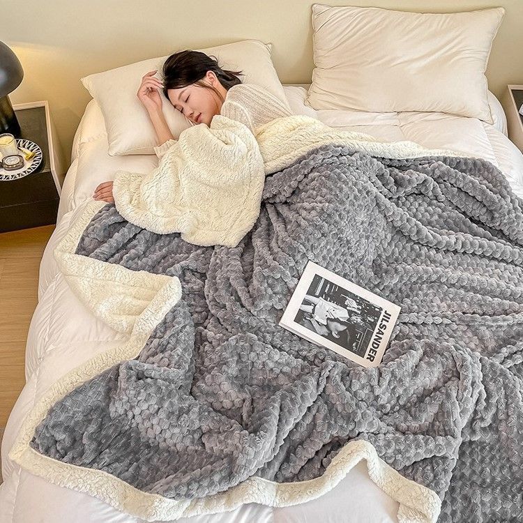新品未使用毛布 ダブルサイズ セミダブル もこもこ毛布 150cm×200cm お洒落 ふわふわ ナチュラル 温かい 温活 ウールカシミヤ オールシーズン対応