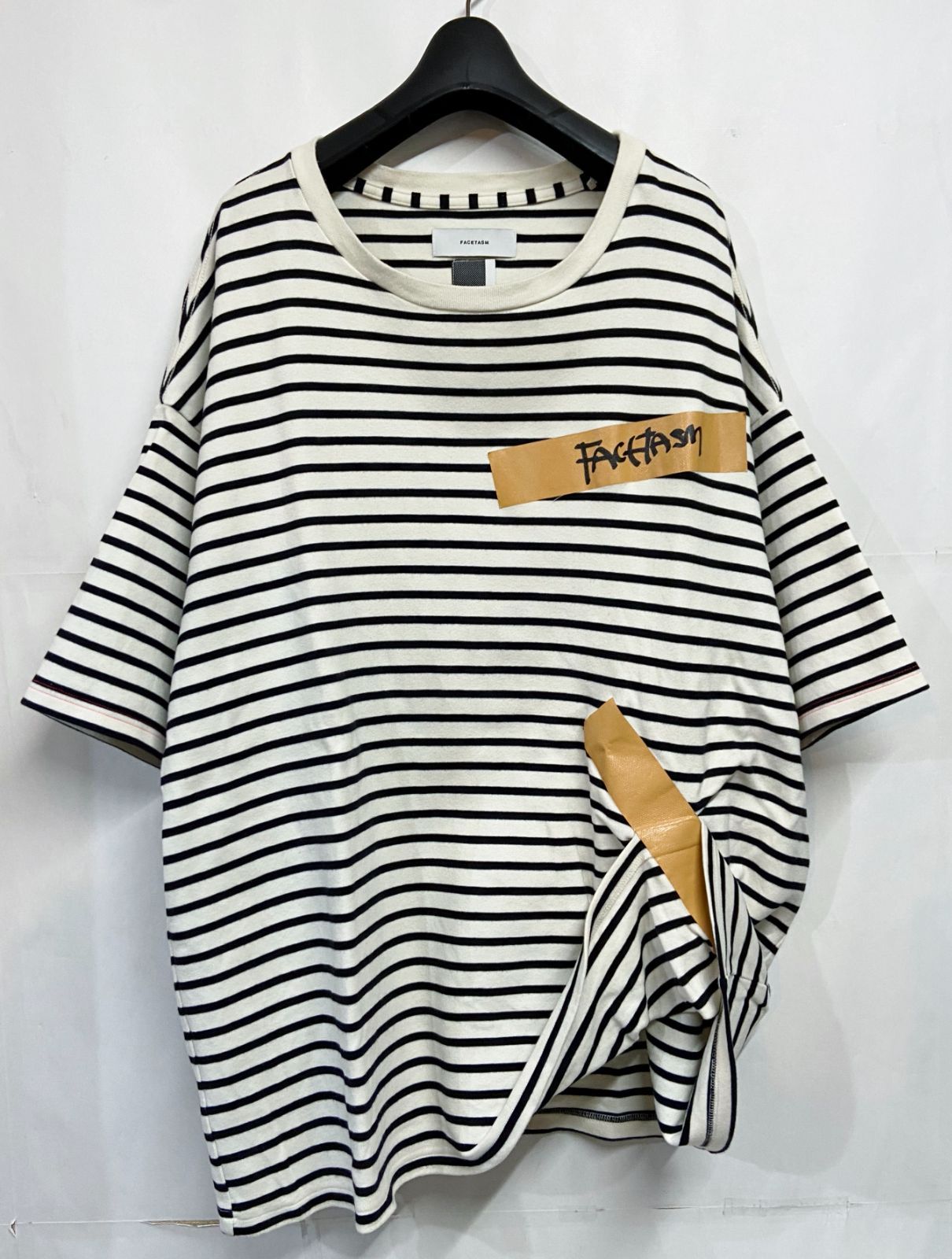 FACETASM｜ファセッタズム TAPE BIG TEE  ボーダー テープ ヘビーオンス ビッグシルエット Tシャツ