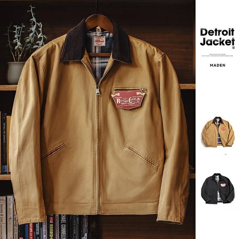 秋冬 Detroit Jacket ヴィンテージ ビンテージ アメカジ キャンバス メンズジャケット Ｓ?ＸＸＬ jjjoe
