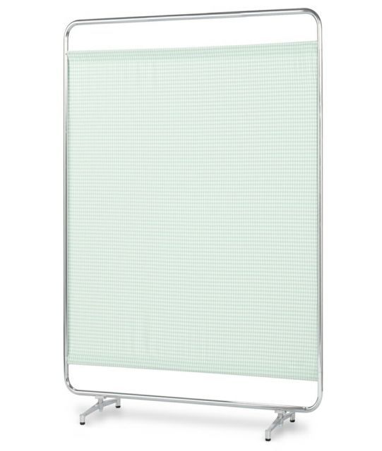 シンプルなスクリーン衝立一本立 幅120cm 高さ180cm AS-120H クロスメディカルスクリーン チェックカーテン アジャスタ脚