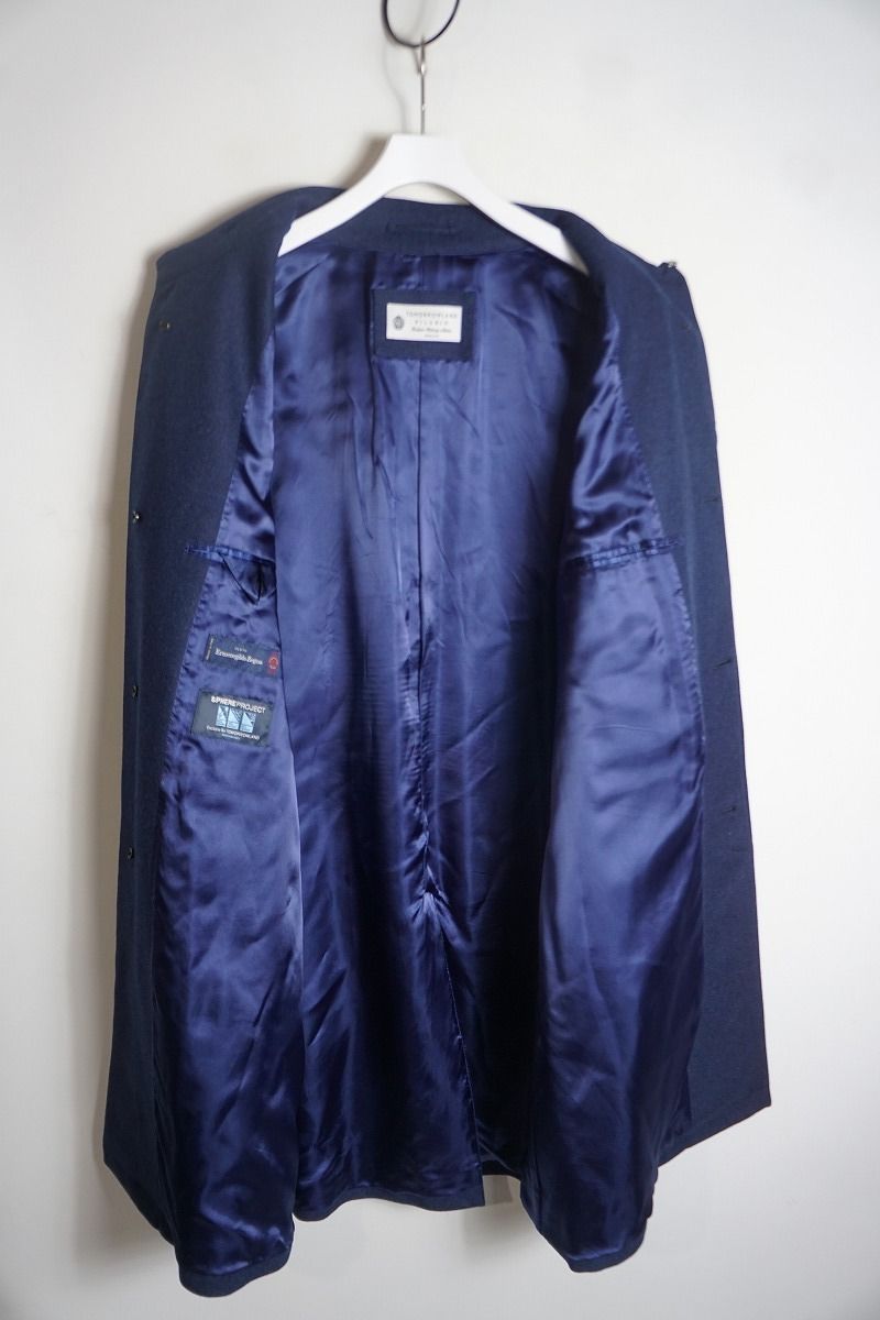 大人気即 正規 TOMORROWLAND PILGRIM トゥモローランド ピルグリム BAL COLLOR COAT ステンカラー ウール コート 61-09-74-09106 青 サイズ50 922P 2 全品送料無料!