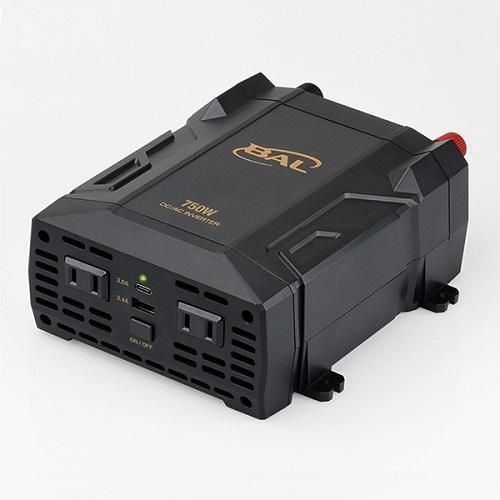 2821 DC|ACインバータ 750W BAL 自動車電源 急速充電 コンパクト スマートフォン タブレットPC 大橋産業