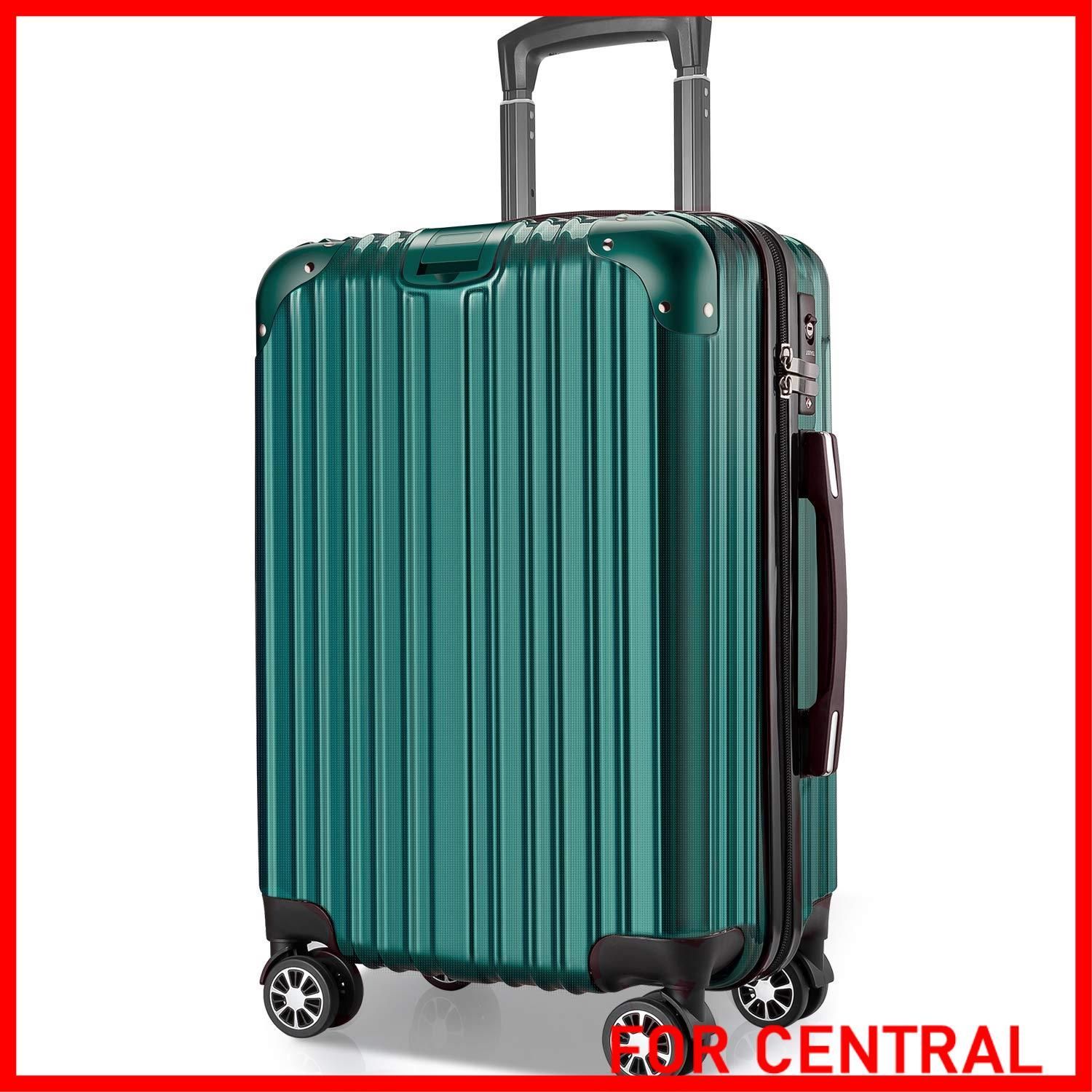 商品 VARNIC スーツケース キャリーバッグ キャリーケース 機内持込 超軽量 大型 静音 ダブルキャスター 耐衝撃 360度回転 TSAローク搭載 ファスナー式 旅行 ビジネス 出張 M サイズ 65L 緑