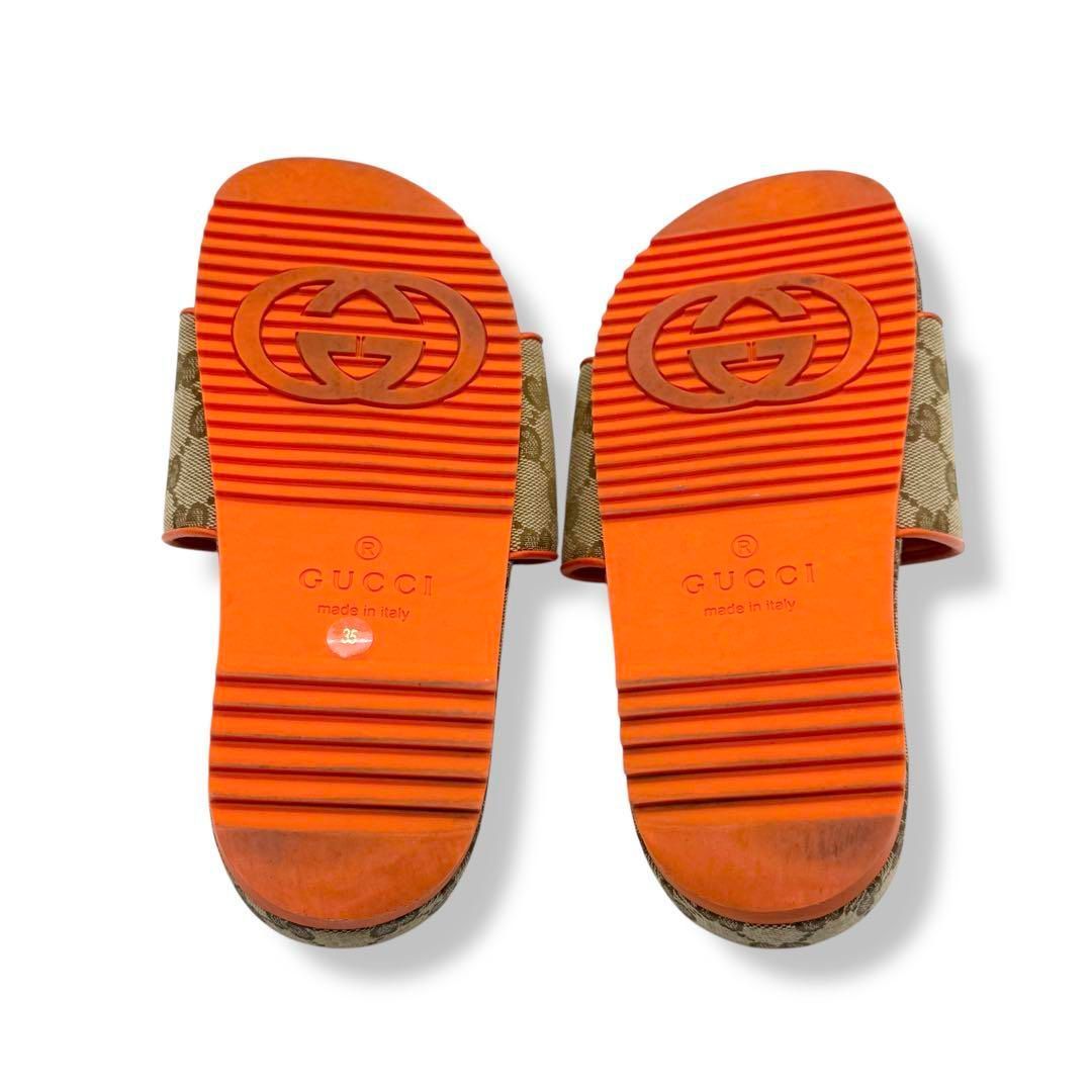 グッチ ノースフェイス コラボ サンダル GGキャンバス サイズ35 4054