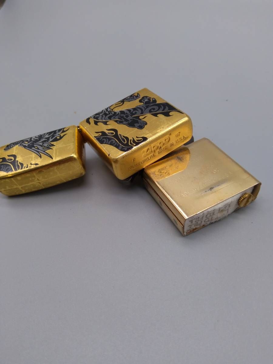 Zippo ジッポ ライター 使用済み 2007年 本金蒔絵 龍 和柄