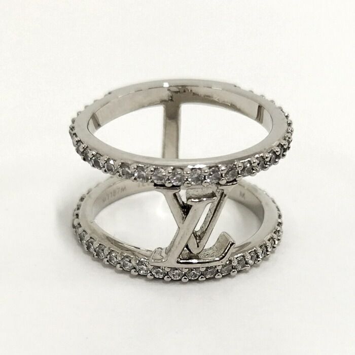 LOUIS VUITTON モノグラムリング　シルバー美品　Mサイズ18号 LOUIS VUITTON モノグラムリング シルバー美品 Mサイズ18号