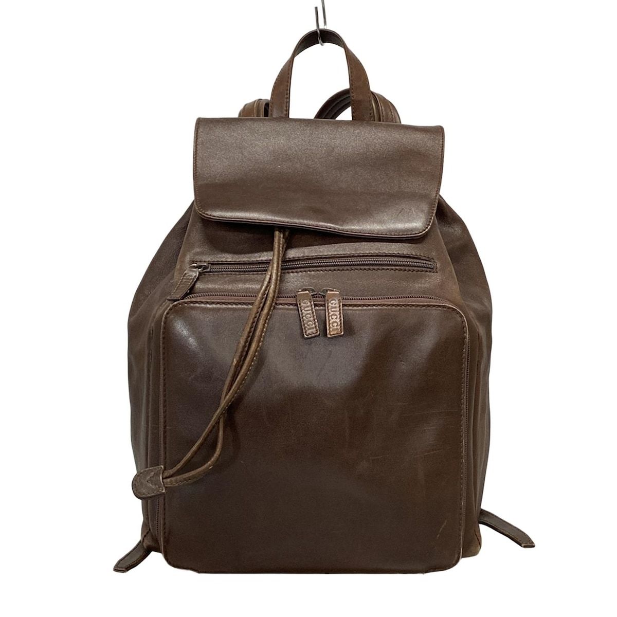 GUCCI グッチ リュックサック - 019 2058 ダークブラウン レザー