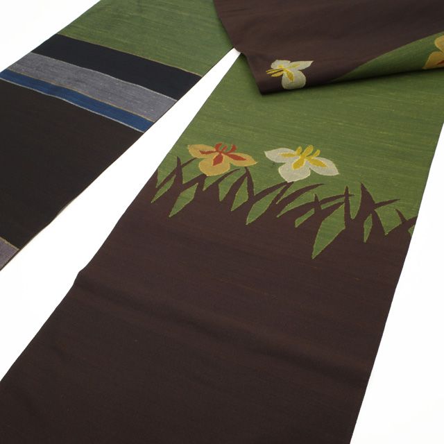 平和屋本店□極上 西陣 有栖川織物謹製 六通柄袋帯 唐織 洋花文 証紙