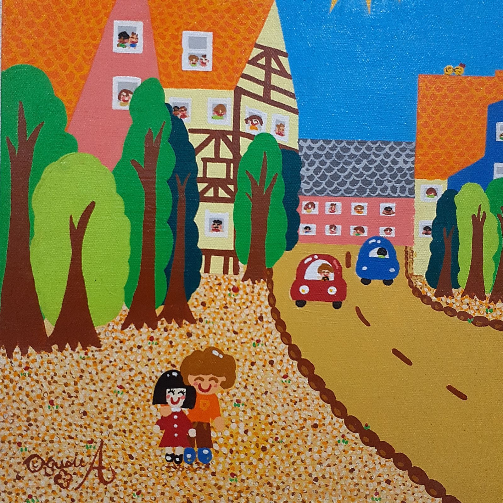 南ドイツの窓から 40×40cm アクリル絵の具 画家 小楠アキコ 南ドイツの窓から 40×40cm アクリル絵の具 画家 小楠アキコ