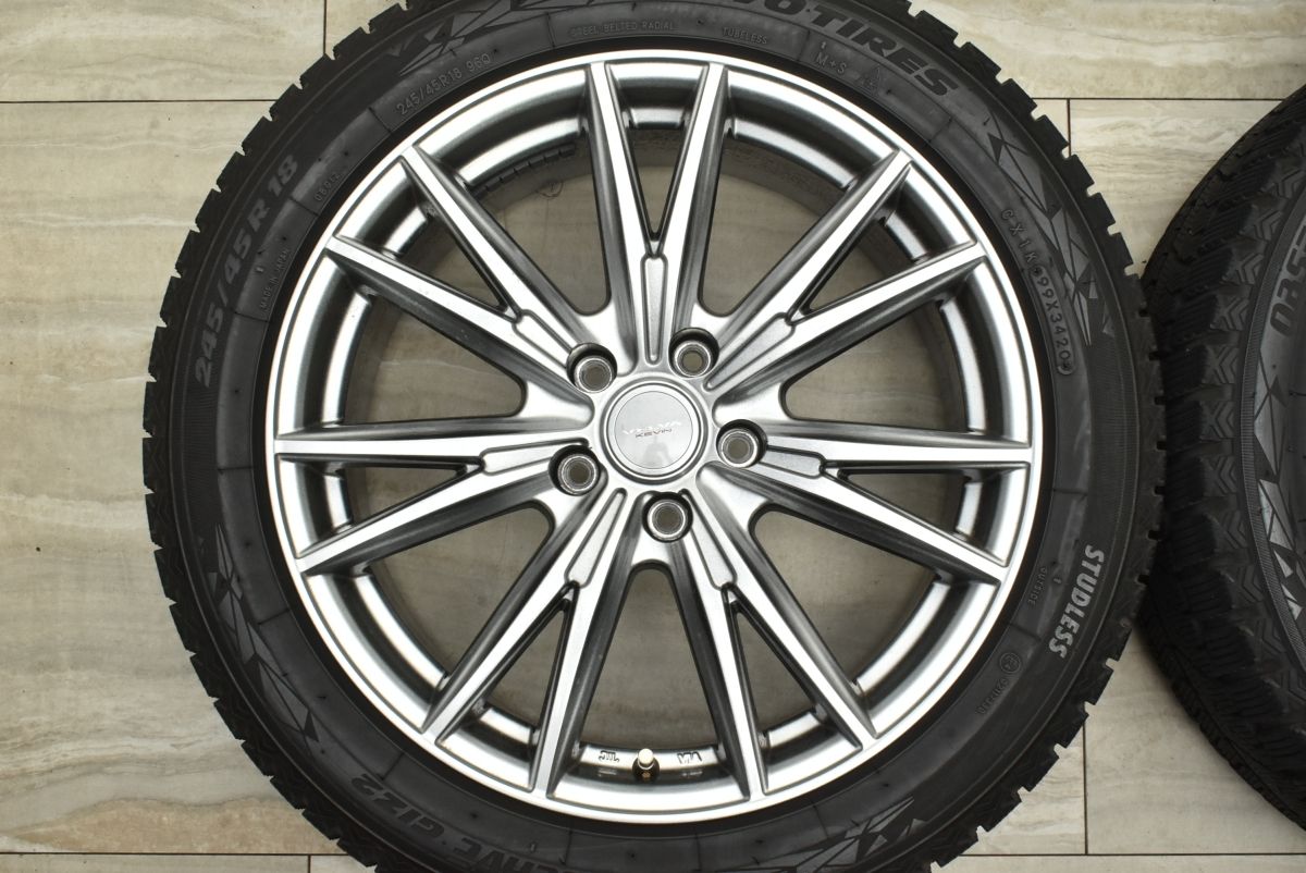 今なら全品送料無料！ 良好 Weds VELVA 18in 7.5J 38 PCD114.3 トーヨー オブザーブGIZ2 245|45R18 4本 フーガ V36 V37 スカイライン アルファード セルシオ