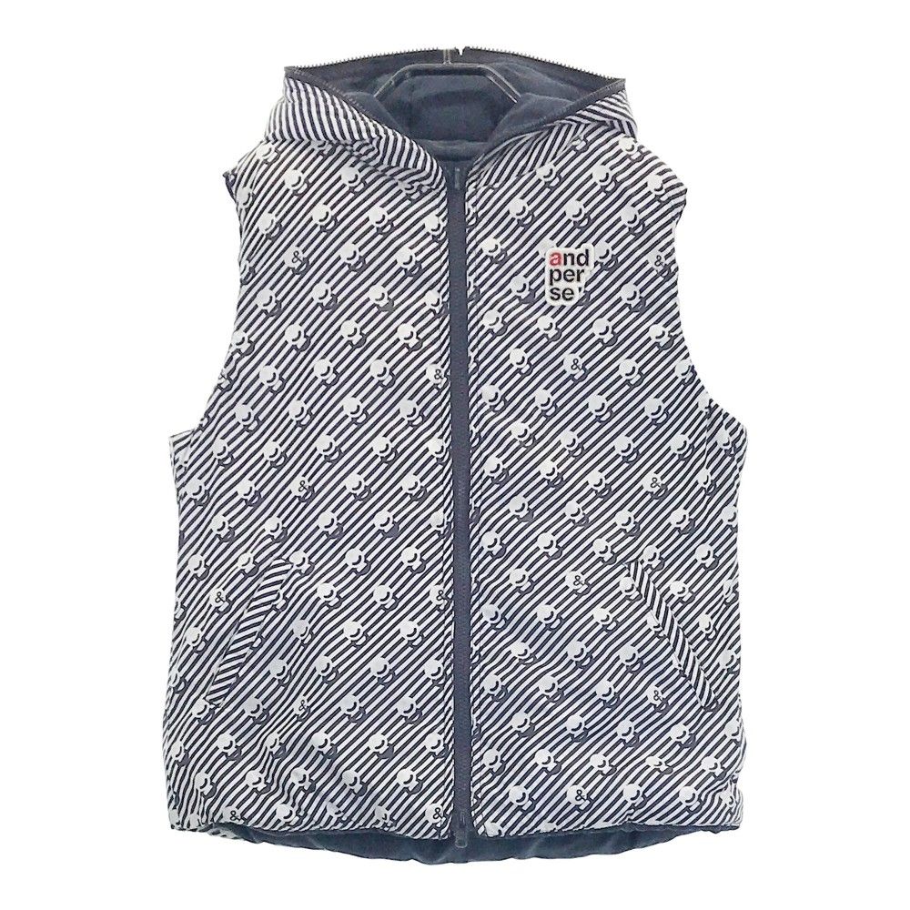 and per se ネイビー ホワイトベストリバーシブル アンパスィ and per se ゴルフウェア リバーシブル ベスト M ネイビー