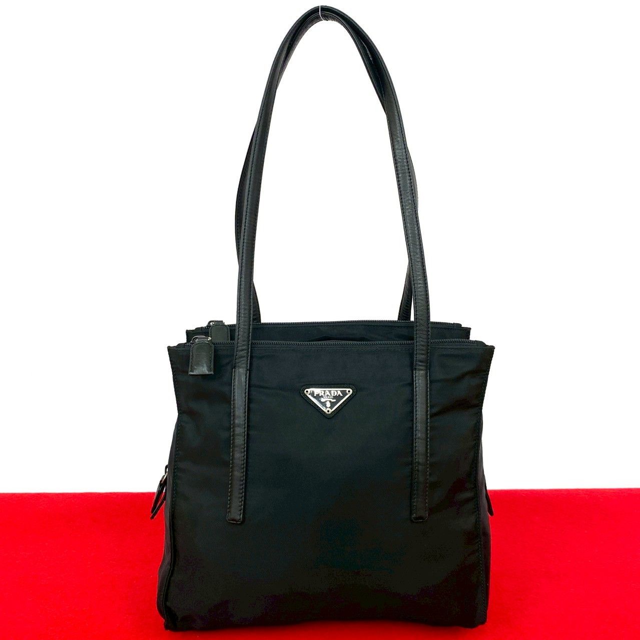 極 美品 PRADA プラダ 三角ロゴ プレート 金具 テスート