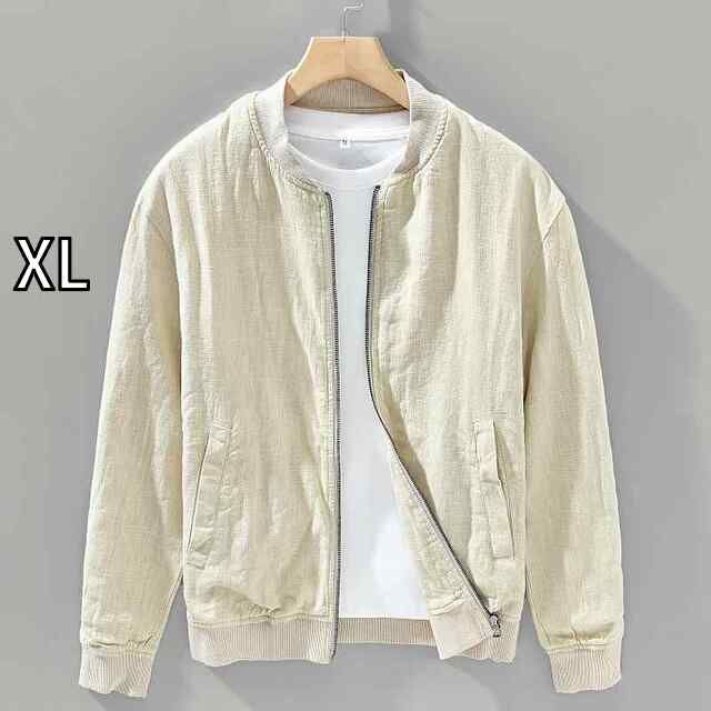 XL メンズ ファッション 服 男性用 オシャレ シンプル 大人 かっこいい 大きいサイズ ストリート 紳士服 夏 ラウンド スタンドカラー レトロ 綿 リネン カジュアル ジャケット リネン トップス 薄手 コート ラミー ジャケット