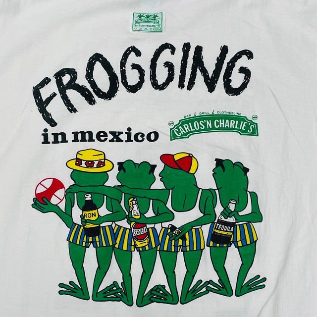 90s カエル アニマル 両面プリントTシャツ ヴィンテージ 595 90年代 USA製 PRIMAL WEAR カエル アニマルプリントTシャツ