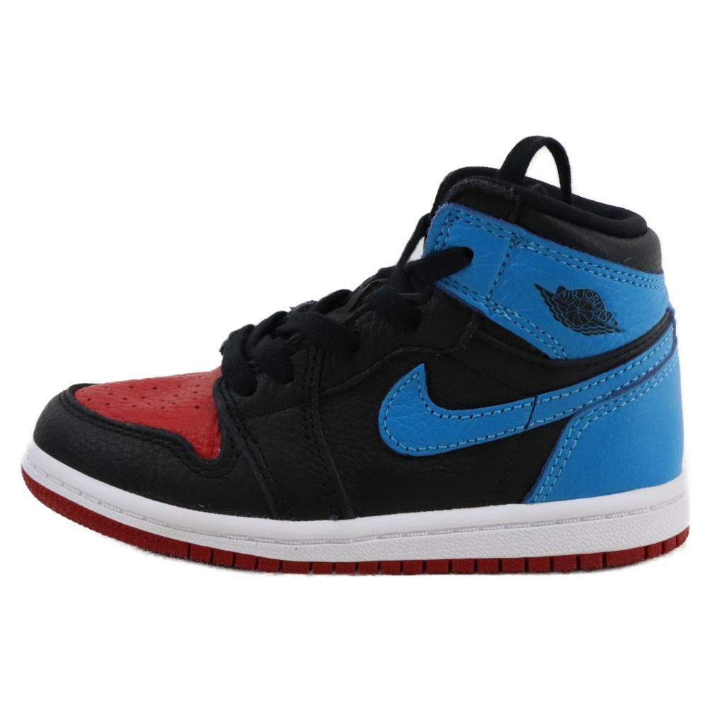 NIKE (ナイキ) TD Air Jordan 1 High OG NC to Chi Leather TD エアジョーダン1 ハイ OG NCトゥチレザー キッズ CU0450-046 ブラック/ブルー/レッド US9C/15.0cm