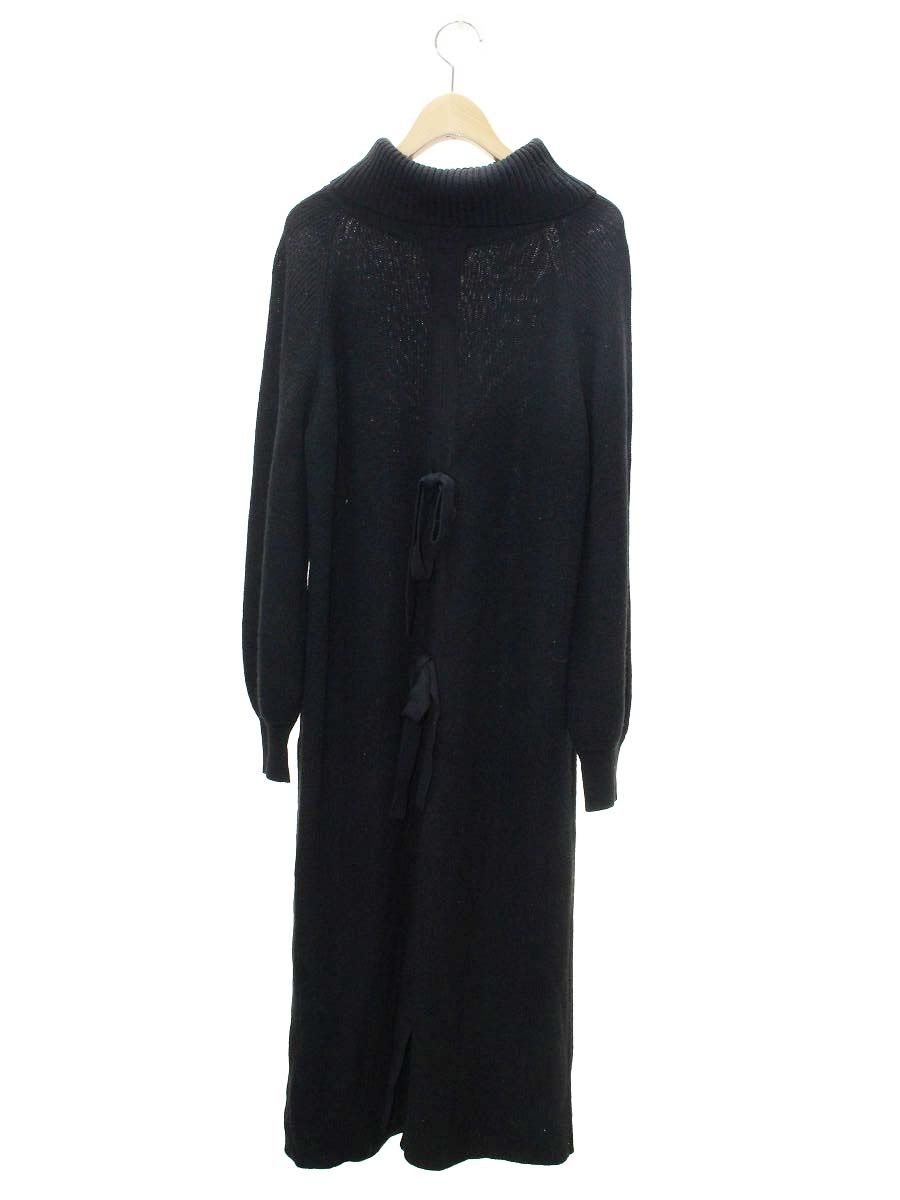 ブルーレーベルクレストブリッジ 55J79-643-09 ワンピース 38 ブラック ニット リボン ITLVS5S2Z54G