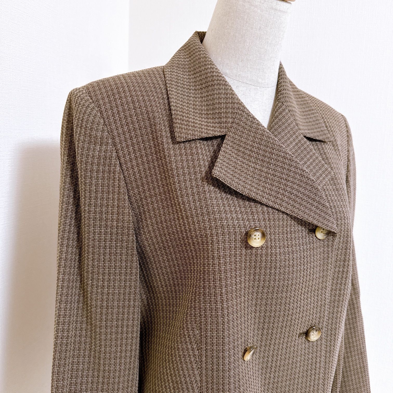 SCAPA ブラウンチェック柄 テーラードジャケット 美品 SCAPA スキャパ 