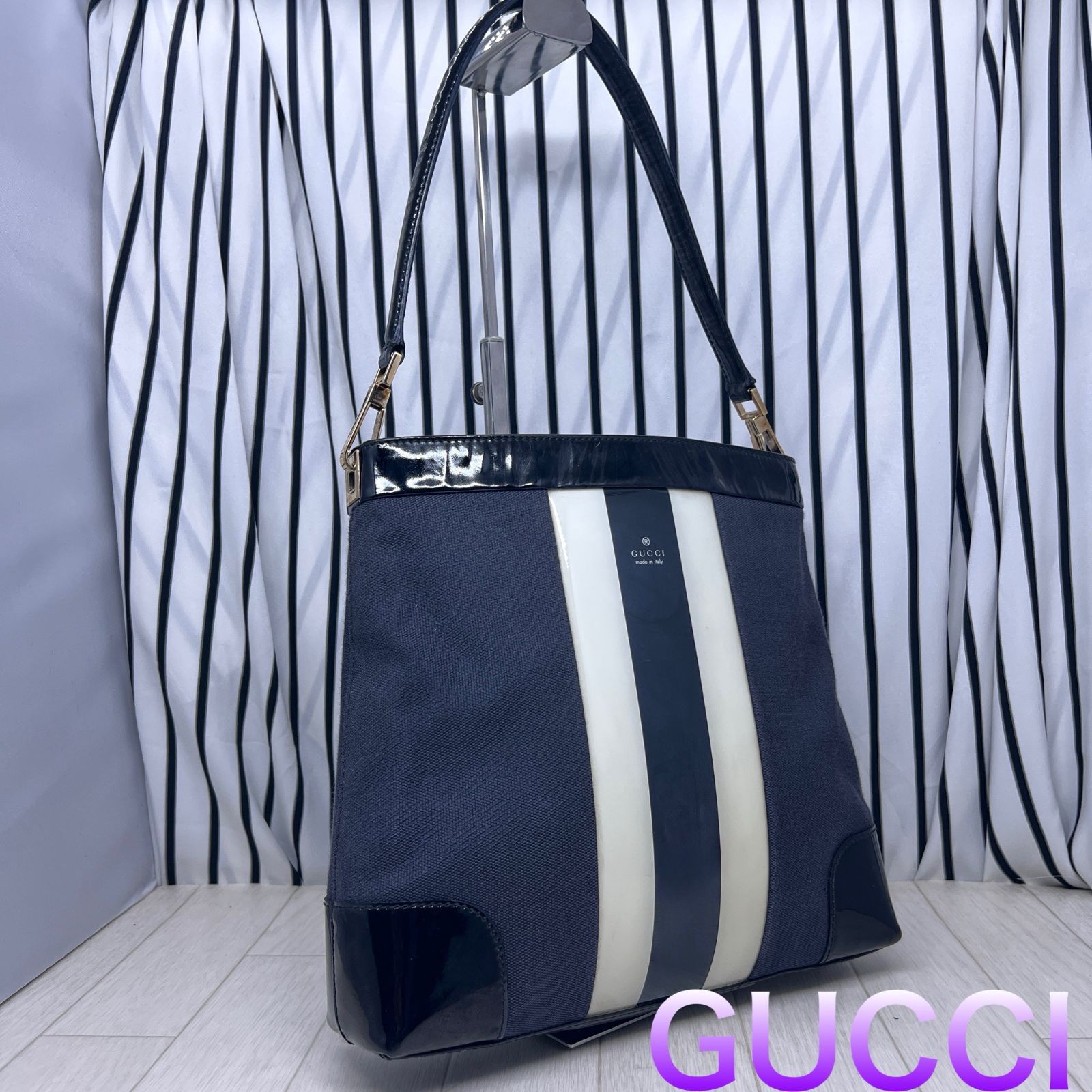 美品】GUCCI×グッチ シェリーラインA4収納可能ショルダーバッグ