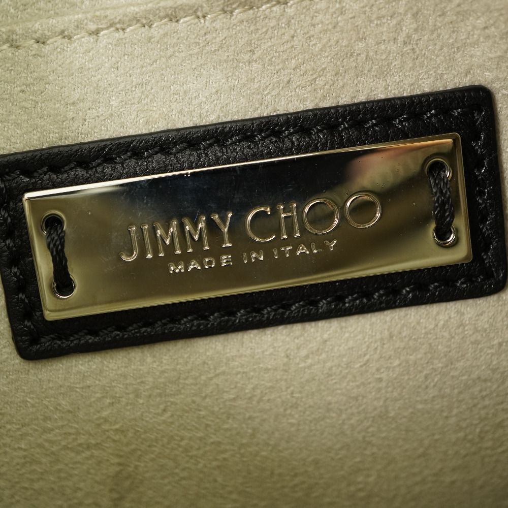 美品 ジミーチュウ ピムリコ ミニ ショルダー トートバッグ レザー ブラック/シルバー 黒 0131【中古】JIMMY CHOO ストラップ付