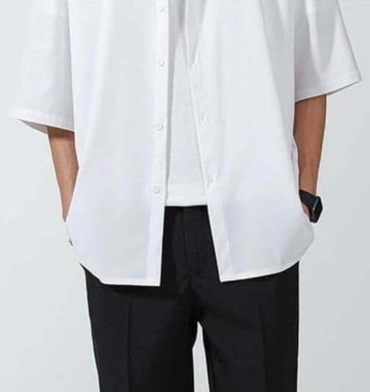 aspersio アスペルシオ 5分袖 オシャレ カジュアルシャツ 半袖