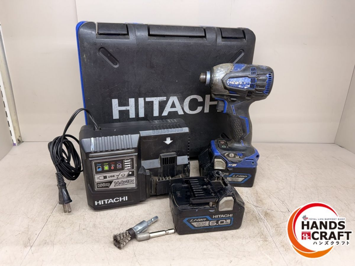 ♪日立 インパクトドライバ WH18DDL2 18V6.0Ahバッテリー×2 充電器 ケース