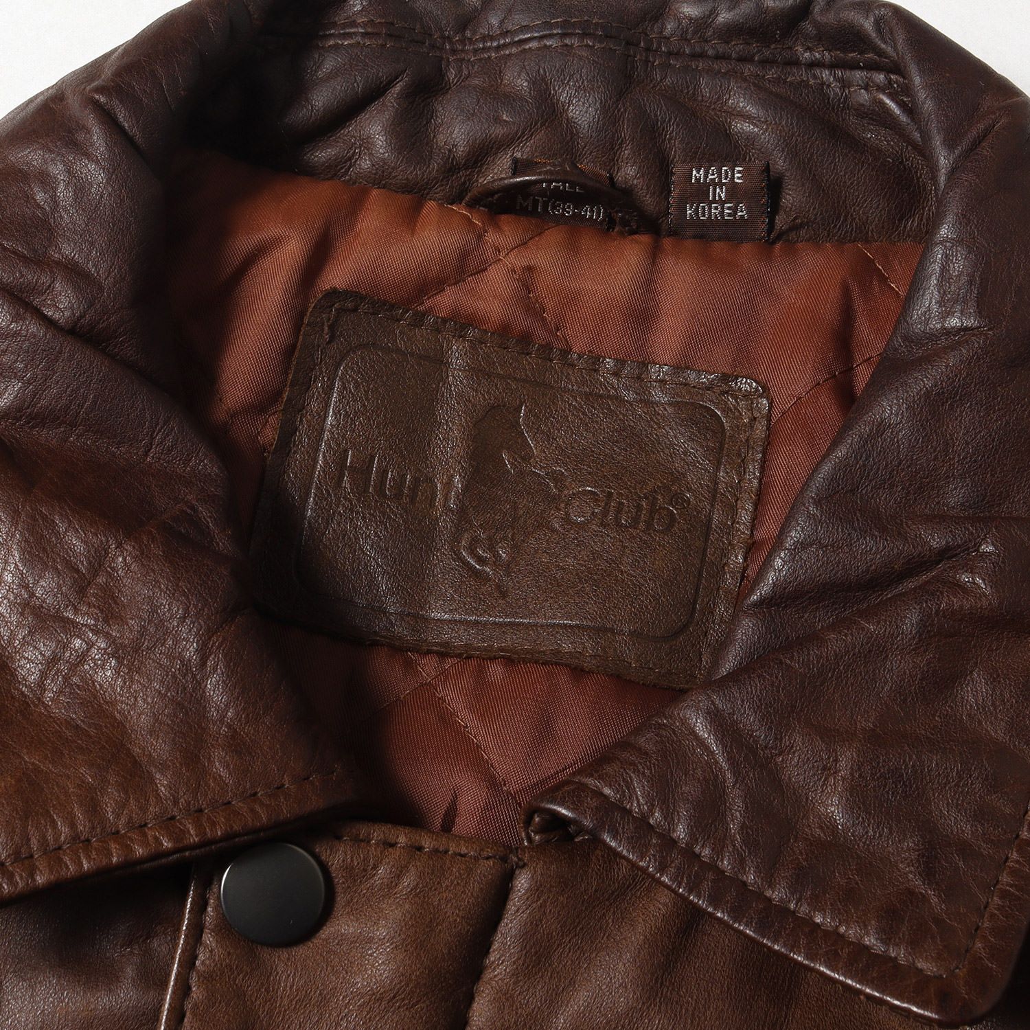 90s - 00s 裏キルティング レザーブルゾン 90年代 00年代 Hunt Club 