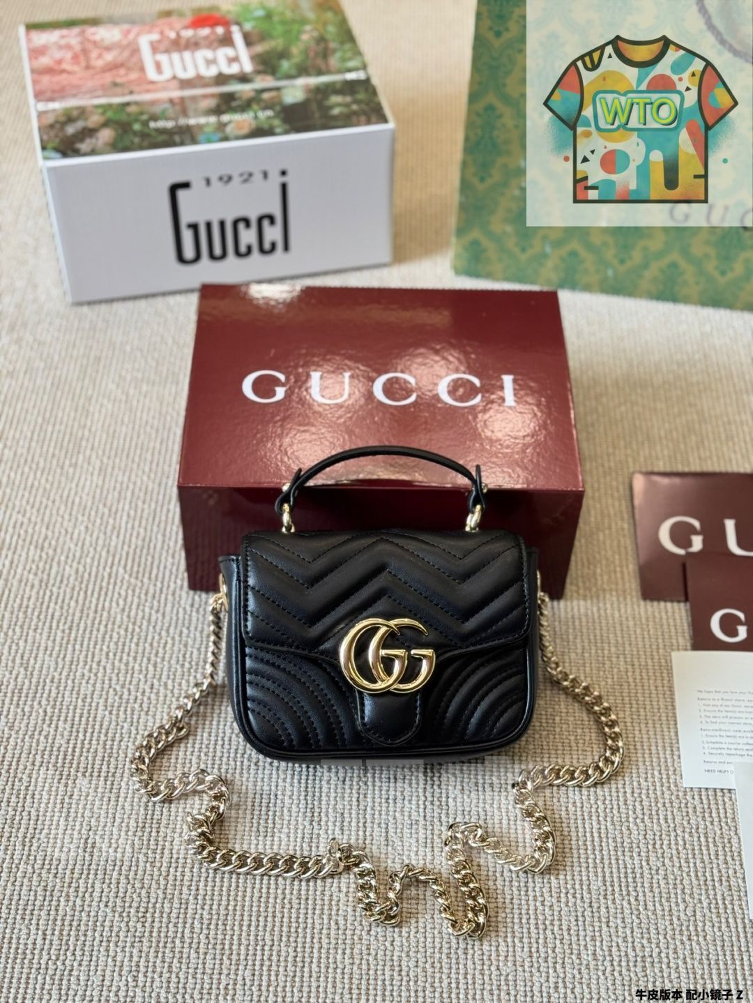 今日 Gucci 手 斜 単肩バッグ GG マルモント -WTO輸入2