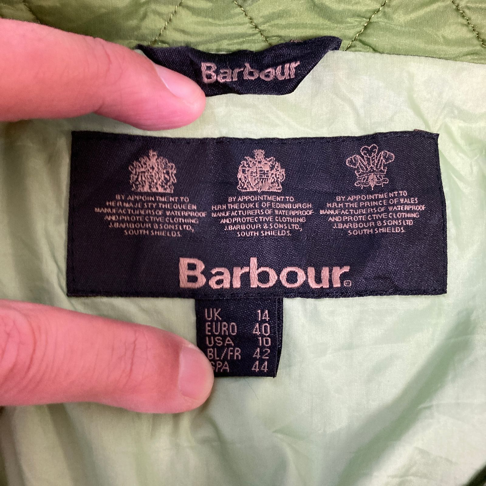Barbour バブアー  キルティングジャケット グリーン レディース L