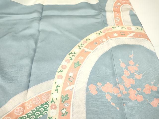 平和屋着物■豪華振袖　飛鶴花車文　暈し染め　金銀彩　正絹　逸品　DAAS9332ma