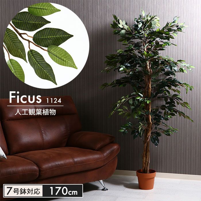 在庫処分セール|観葉植物 人工 フェイクグリーン フィカス 高さ 170cm 7号鉢対応 人工 造花 フェイク グリーン シンプル オフィス おしゃれ 観葉 植物 鉢植え インテリア 大型 高い 大きい 室内 鉢 お手入れ 不要 間仕