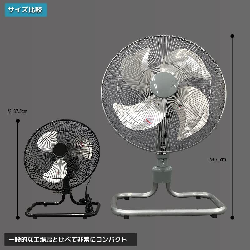 ユアサプライムス 工場扇 YAF-259C K ブラック アルミ羽根 25cm羽根 小型 フロアタイプ 工業扇 YUASA